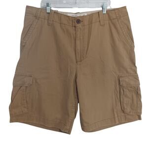 Aeropostale Longer Length Cargo Shorts Men's Size 42 Tan Khaki NEW Tiny Flaw